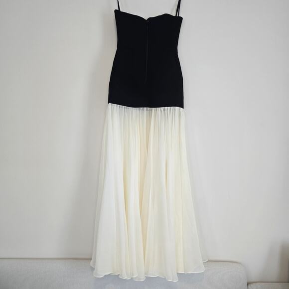 Bronx and Banco Adrian Strapless Drop-Waist Sheer bottom Maxi Dress Sz 6 Medium - Picture 4 of 14